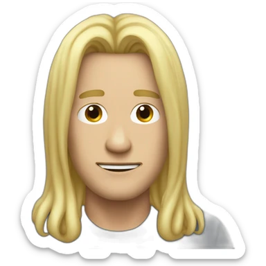 ロン毛 is blonde long haired middle aged man sticker