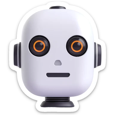 friendly and modern robot face AI themed emoji sticker