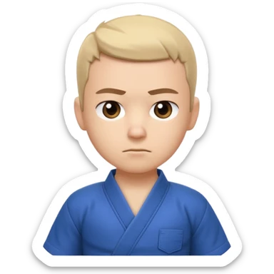 cute martial arts coach portrait, head and shoulders only, gi uniform collar, black belt detail, serious but friendly face, 3D cartoon, mobile game icon style, clean background, no text, no watermark
 sticker