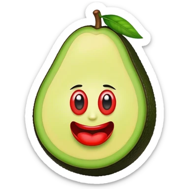 Aguacate con labios grandes y pestañas largas sticker
