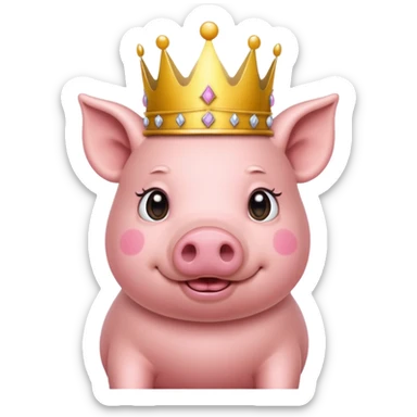 un cochon avec une couronne  sticker