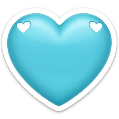 Half of a cian blue heart sticker