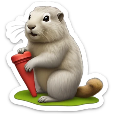marmotte avec un caddie sticker