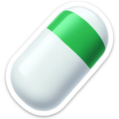single green and white medicine pill sticker