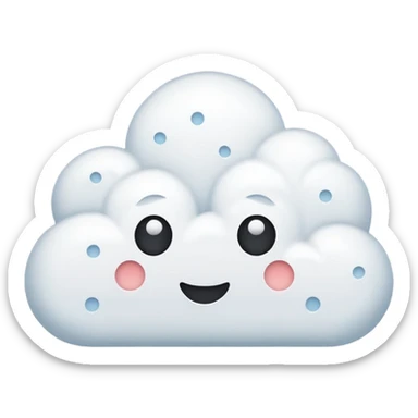 cloud with dots, simple, clear, no text sticker