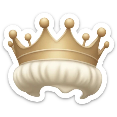 White and pastel beige crown sticker