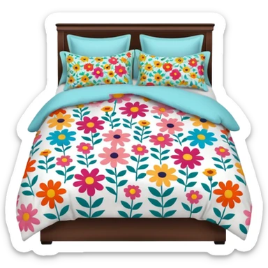 Colorful floral bedding  sticker