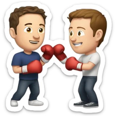 Elon Musk and mark Zuckerberg boxing sticker
