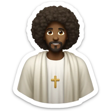 Black Jesus Christ with Afro  sticker