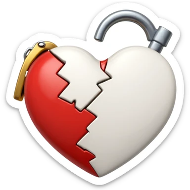 broken heart sticked together (divorce) with a clamp sticker