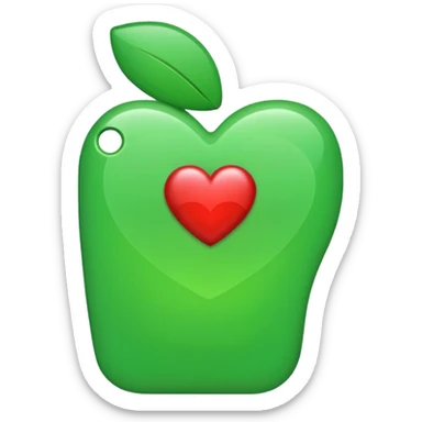green iphone heart sticker