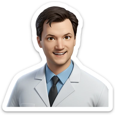 smiling doctor in labcoat sticker