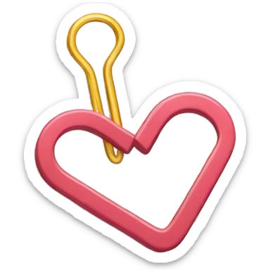 A heart-shaped paper clip sticker
