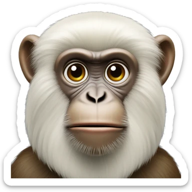 Monkey Ukrainian  crested head, long whiskers  sticker
