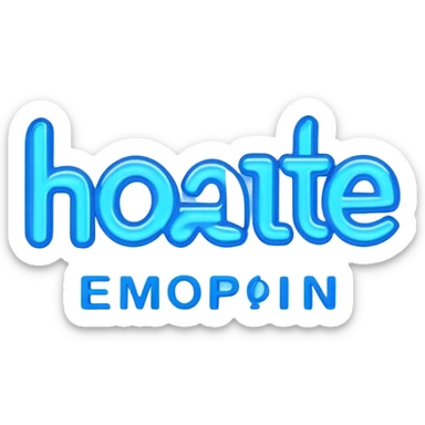 Blue neon sign with the word hate sticker