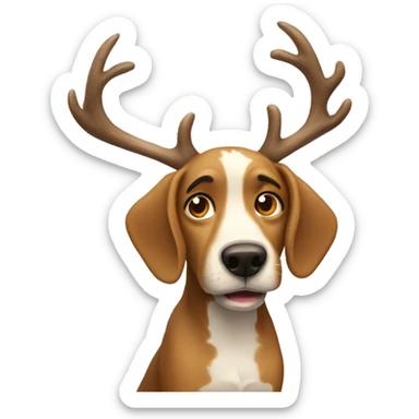 Dog afraid of deer sticker