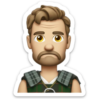 grumpy Scottish man in a kilt sticker