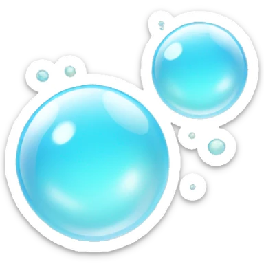 Light blue soap bubbles sticker