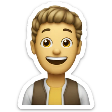 Image of an emoji representing a person with books smiling who loves reading sticker