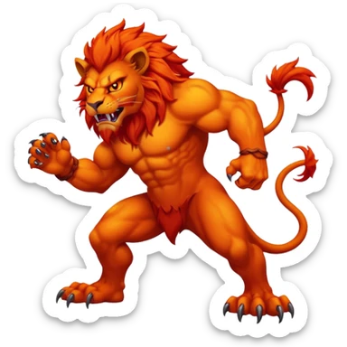 demon lion sticker