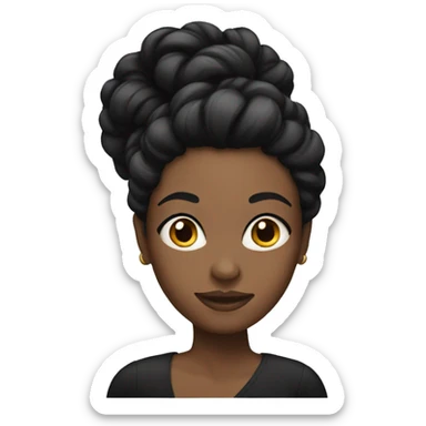 Black woman with black hair updo sticker