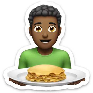 guy with a plate hungry sticker