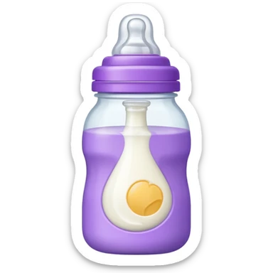 baby bottle white and purple sticker