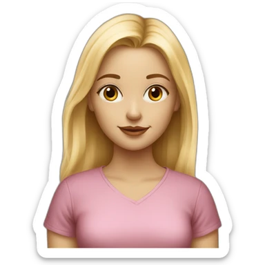 blonde girl painting at studio sticker