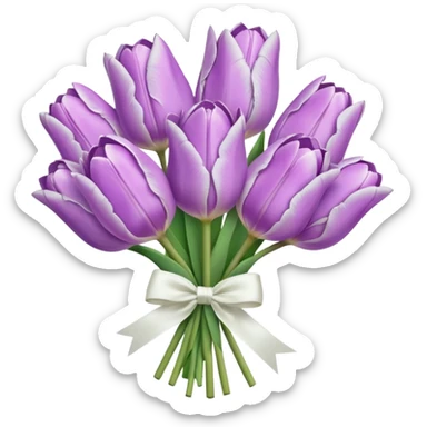 Pastel lilac tulip bouquet with bow sticker