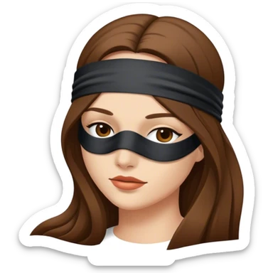 Woman with Long Brown hair blindfolded sticker