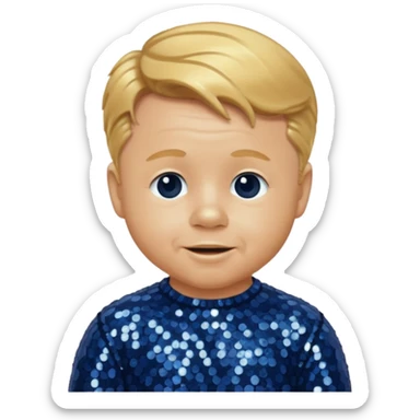 Mickey Rooney with golden blonde hair, dark blue sequin outfit sticker