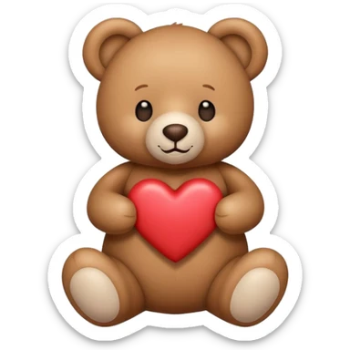 Teddy bear with love heart  sticker