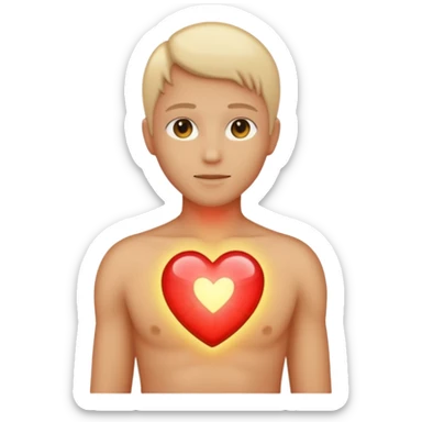 human silhouette with a glowing heart inside sticker