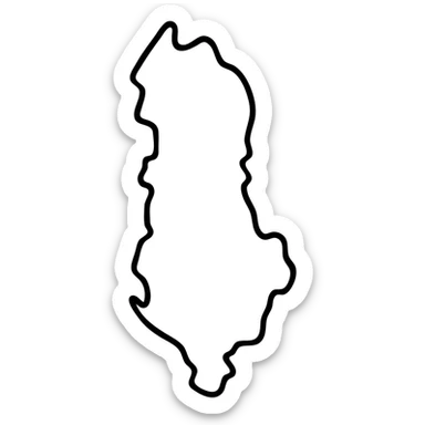 map of Albania, minimal style sticker