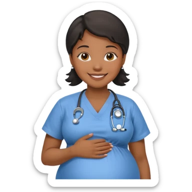 pregnant black nurse sticker