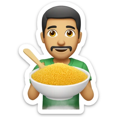 Algerian man eating couscous  sticker