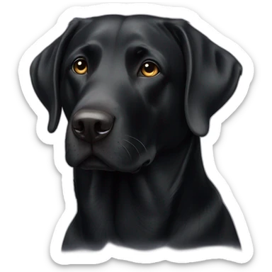 white nose black labrador sticker