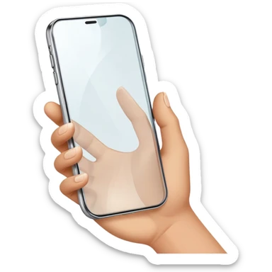 hands holding a transparent glass smartphone sticker