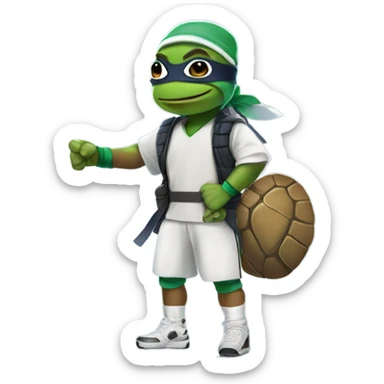 Kylian Mbappe Ninja Turtle with Real Madrid themed clothes sticker