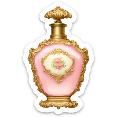 vintage rococo light pink perfume  sticker