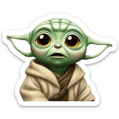 Baby yoda mad sticker