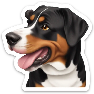 swiss mountain dog smiling with tongue out sticker