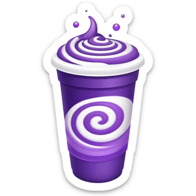 purple liquid in styrofoam cup  sticker