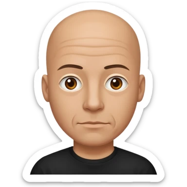 bald man bigger build, sticker