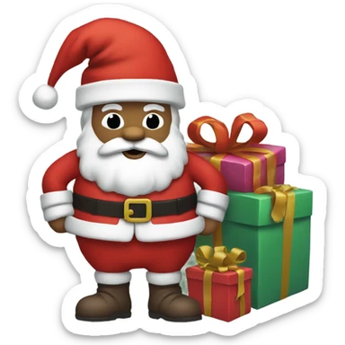 santa claus with presents sticker