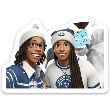 smiling boys wearing hats sticker