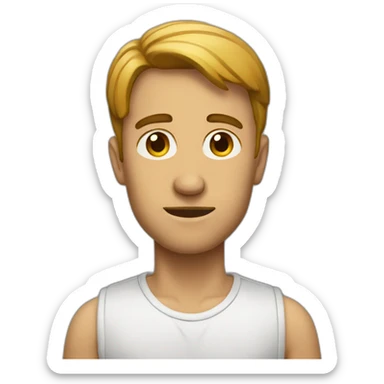 A man standing straight but looking left side sticker