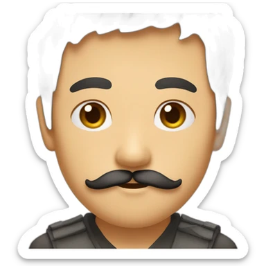 Asiatique brun avec petite moustache  sticker