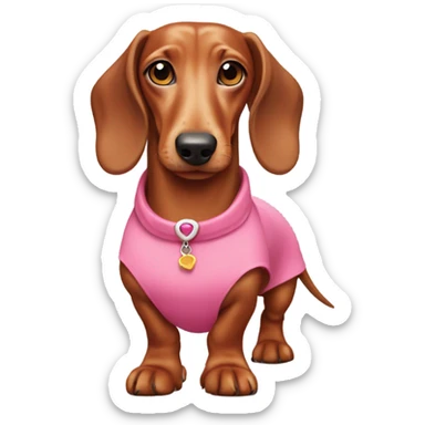 Dog Dashchuno with dress pink sticker