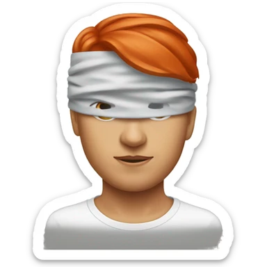 Red head with blindfold sticker